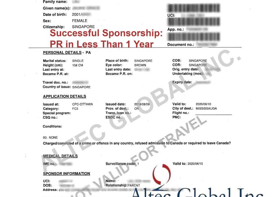 Parent Sponsorship of Adult Child: Permanent Residence in Less Than 1 Year!