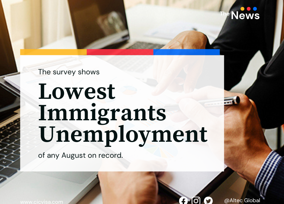 Unemployment rate among immigrants is the lowest of any August on record