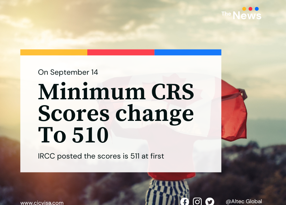 Minimum CRS score changes to 510 on IRCC website