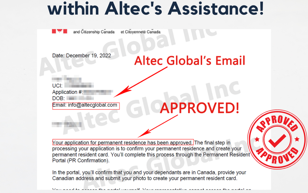 Successful case: OINP application Approved with Altec’s assistance!