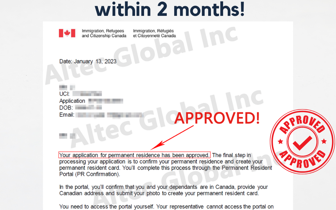 Successful case: Spousal Sponsorship application Approved within 2 months!