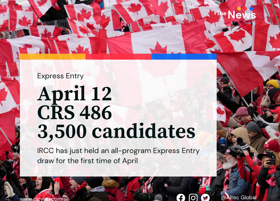 IRCC holds first Express Entry draw of April