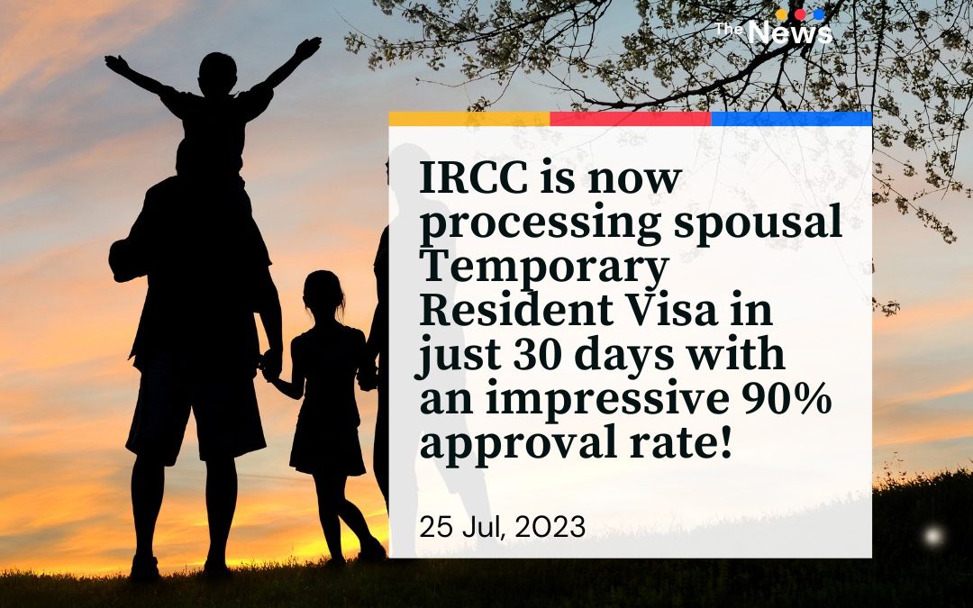 IRCC is now processing spousal Temporary Resident Visa in just 30 days with an impressive 90% approval rate